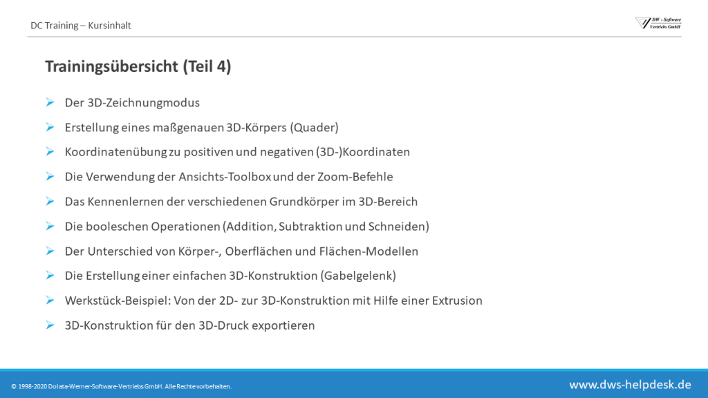 Designcad Training DC Training Aufbaukurs (Teil 4) | TurboCAD & DesignCAD